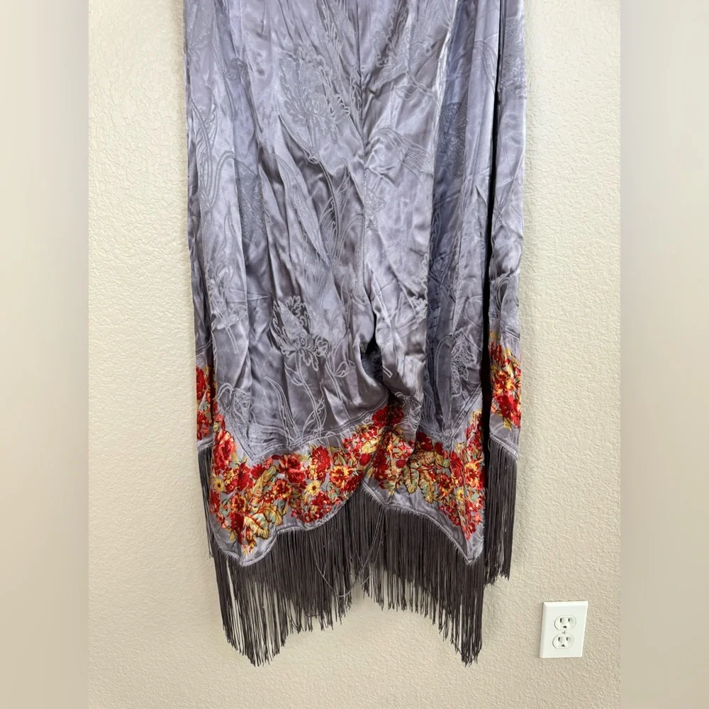 By Anthropologie Fringe Cowl Neck Jumpsuit Soft Violet size 16 NEW $198 - Picture 13 of 14